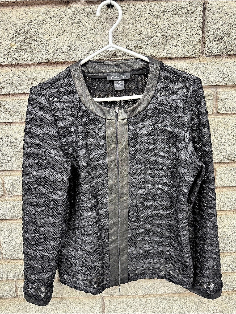 Michael Tyler Black Lace Zip Jacket Size Small